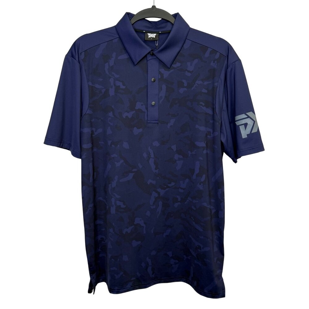 PXG Mens NWT Comfort Fit Fairway Camo Polo Shirt SMALL Blue Parson Xtreme Golf